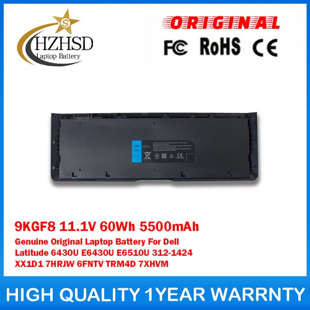 9KGF8 11.1V 60Wh 5500mAh Genuine Original Laptop Battery For Dell Latitude 6430U E6510U E6430U Series Tablet XX1D1 7HRJW 6FNTV TRM4D 7XHVM