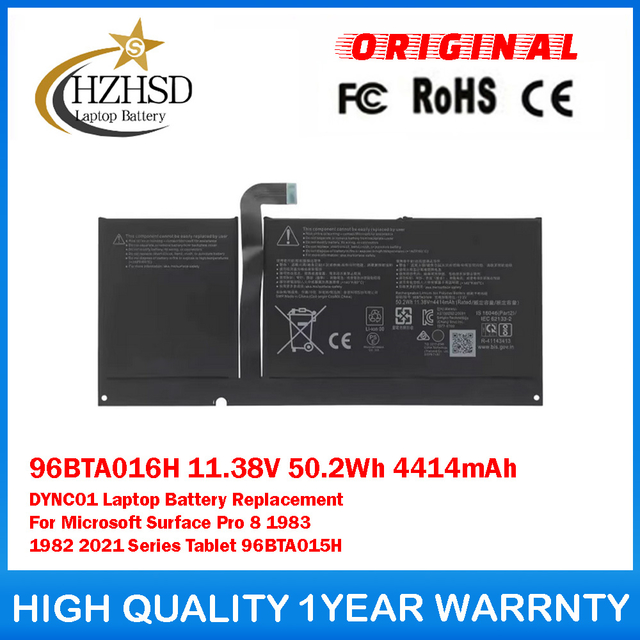 96BTA016H 11.38V 50.2Wh 4414mAh 96BTA015H DYNC01 Laptop Battery Replacement For Microsoft Surface Pro 8 1983 1982 2021 Series Tablet