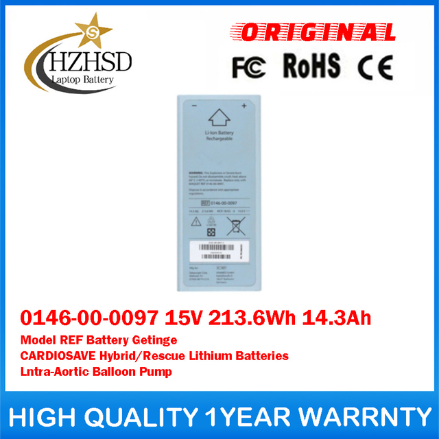 0146-00-0097 15V 213.6Wh 14.3Ah Model REF Battery For MAQUET Getinge CARDIOSAVE Hybrid/Rescue Lithium Batteries Lntra-Aortic Balloon Pump