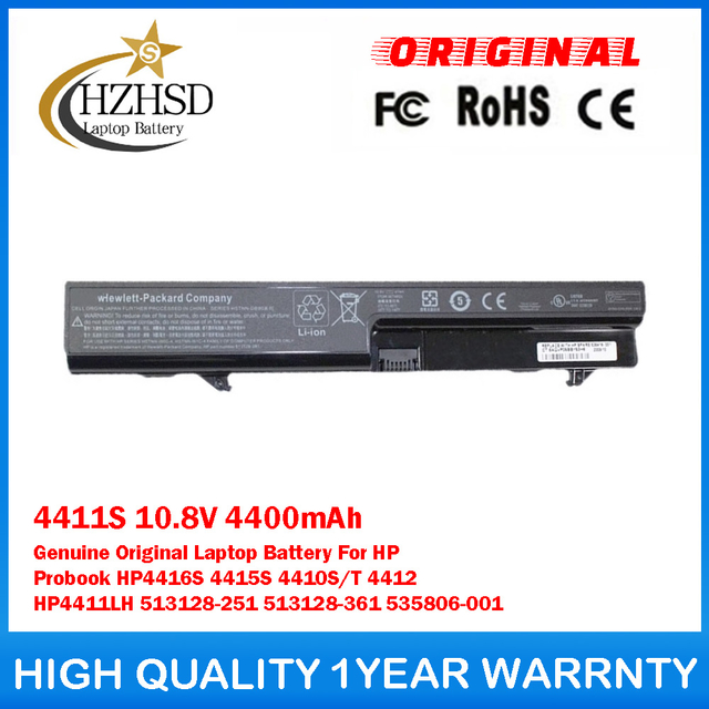 4411S 10.8V 4400mAh Genuine Original Laptop Battery For HP Probook HP4416S 4415S 4410S 4410T 4412 HP4411LH 513128-251 513128-361 535806-001