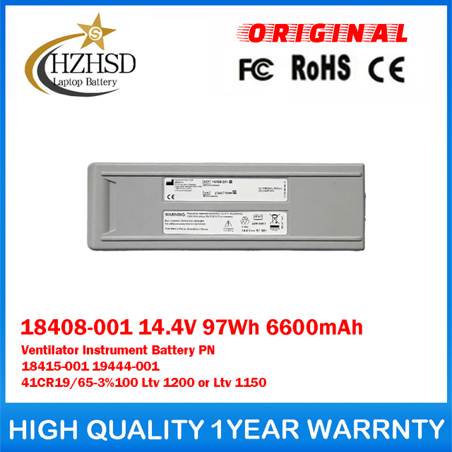 18408-001 14.4V 97Wh 6600mAh Ventilator Instrument Battery For CareFusion PN 18415-001 19444-001 41CR19/65-3%100 Ltv 1200 or Ltv 1150