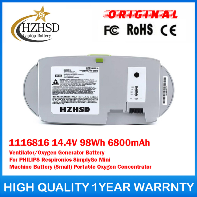 1116816 14.4V 98Wh 6800mAh Ventilator/Oxygen Generator Battery For PHILIPS Respironics SimplyGo Mini Machine Battery (Small) Portable Oxygen Concentrator