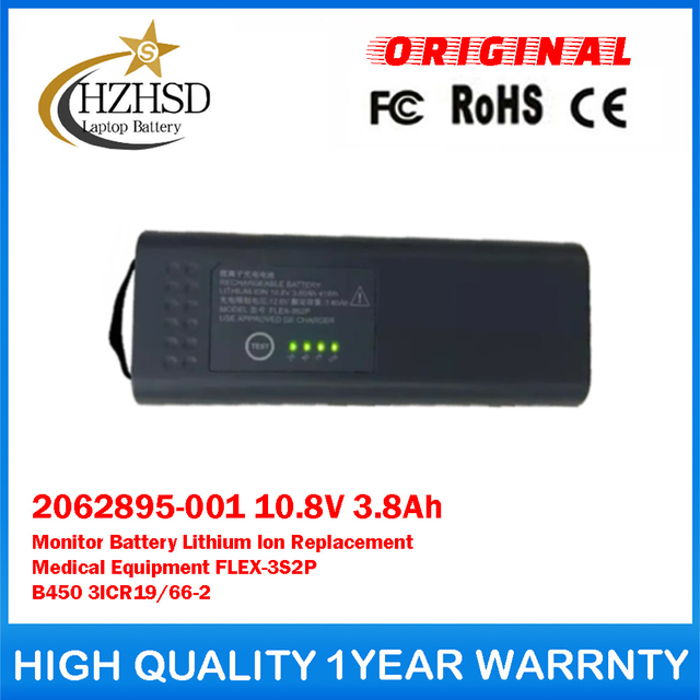 2062895-001 10.8V 3.8Ah Monitor Battery For GE Bestseller Vital Signs Monitor Lithium Ion Replacement Battery Medical Equipment FLEX-3S2P B450 3ICR19/66-2