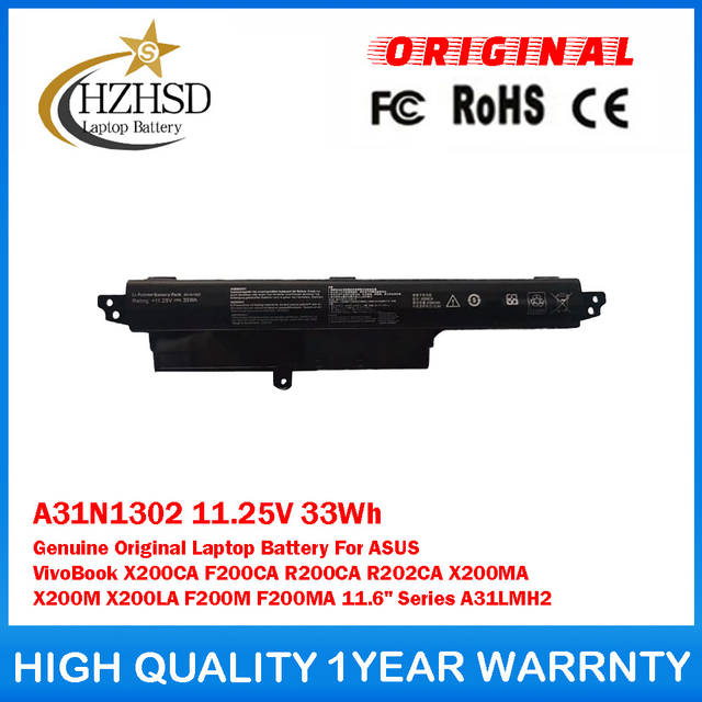 A31N1302 11.25V 33Wh Genuine Original Laptop Battery For ASUS VivoBook X200CA F200CA R200CA R202CA X200MA X200M X200LA F200M F200MA 11.6