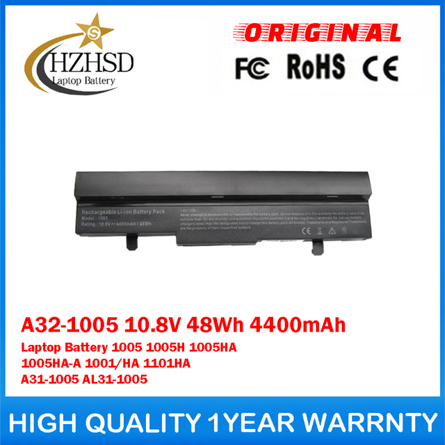 A32-1005 10.8V 48Wh 4400mAh Genuine Original Laptop Battery For ASUS 1005 1005H 1005HA 1005HA-A 1001/HA 1101HA A31-1005 AL31-1005
