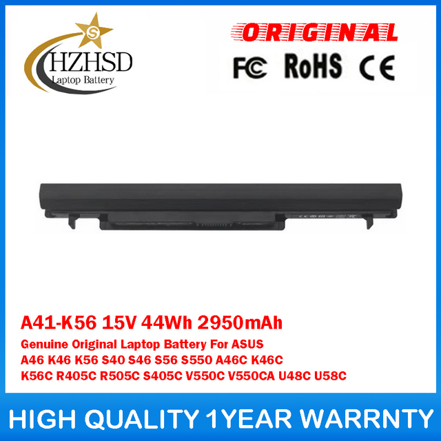 A41-K56 15V 44Wh 2950mAh Genuine Original Laptop Battery For ASUS A46 K46 K56 S40 S46 S56 S550 A46C K46C K56C R405C R505C S405C V550C V550CA U48C U58C
