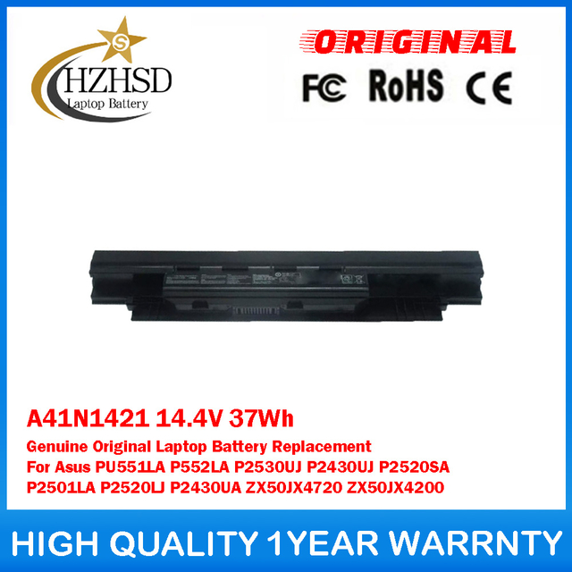 A41N1421 14.4V 37Wh Genuine Original Laptop Battery Replacement For Asus PU551LA P552LA P2530UJ P2430UJ P2520SA P2501LA P2520LJ P2430UA ZX50JX4720 ZX50JX4200