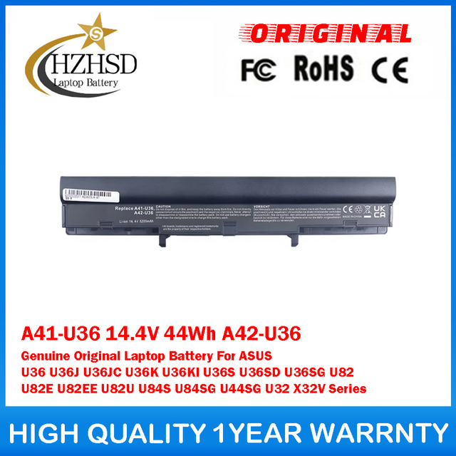 A41-U36 14.4V 44Wh A42-U36 Genuine Original Laptop Battery For ASUS U36 U36J U36JC U36K U36KI U36S U36SD U36SG U82 U82E U82EE U82U U84S U84SG U44SG U32 X32V Series