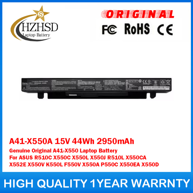 A41-X550A 15V 44Wh 2950mAh Genuine Original A41-X550 Laptop Battery For ASUS R510C X550C X550L X550J R510L X550CA X552E X550V K550L F550V X550A P550C X550EA X550D