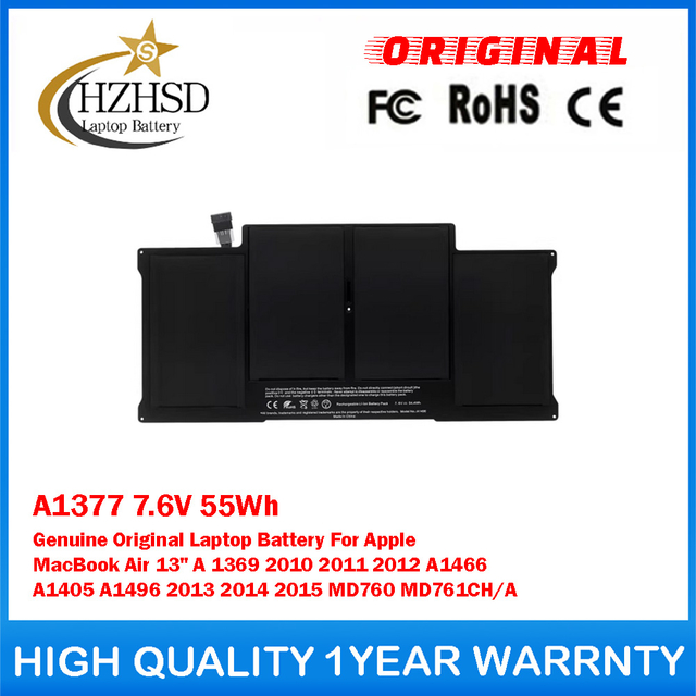A1377 7.6V 55Wh Genuine Original Laptop Battery For Apple MacBook Air 13