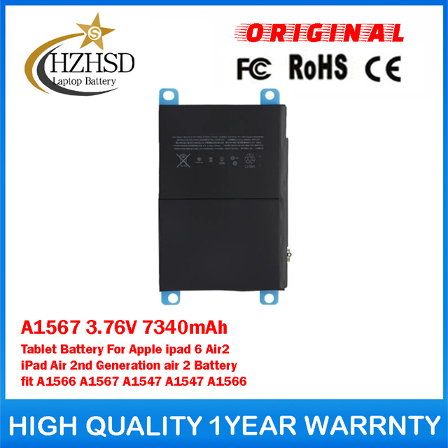 A1567 3.76V 7340mAh Tablet Battery For Apple ipad 6 Air2 iPad Air 2nd Generation air 2 Battery fit A1566 A1567 A1547 A1547 A1566