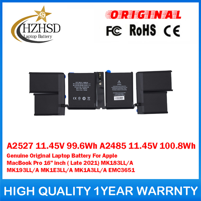 A2527 11.45V 99.6Wh A2485 Genuine Original Laptop Battery For Apple MacBook Pro 16