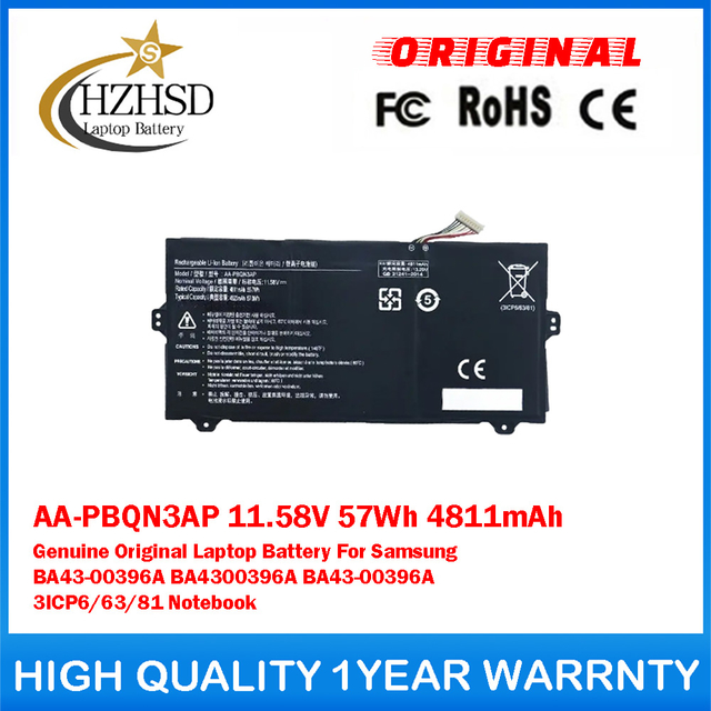 AA-PBQN3AP 11.58V 57Wh 4811mAh Genuine Original Laptop Battery For Samsung BA43-00396A BA4300396A BA43-00396A 3ICP6/63/81 Notebook