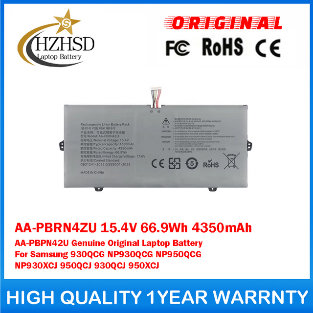 AA-PBRN4ZU 15.4V 66.9Wh 4350mAh AA-PBPN42U Genuine Original Laptop Battery For Samsung 930QCG NP930QCG NP950QCG NP930XCJ 950QCJ 930QCJ 950XCJ