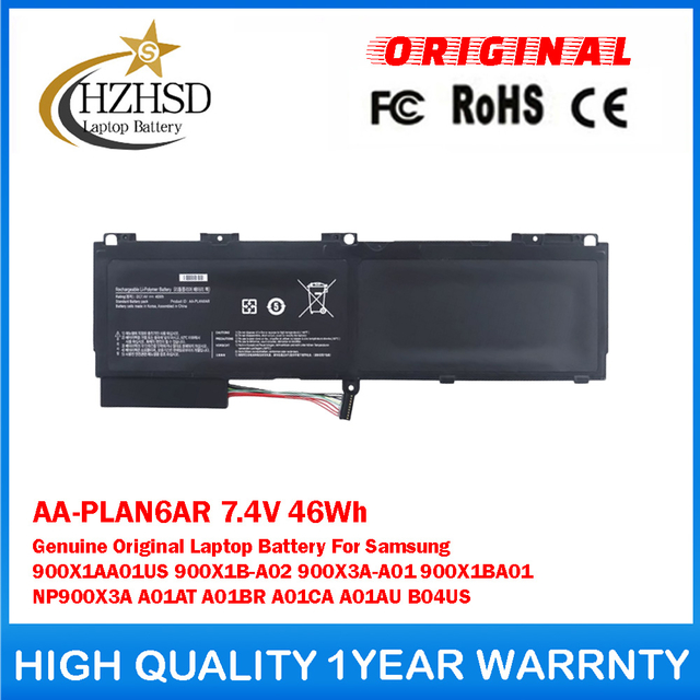 AA-PLAN6AR 7.4V 46Wh Genuine Original Laptop Battery For Samsung 900X1AA01US 900X1B-A02 900X3A-A01 900X1BA01 NP900X3A A01AT A01BR A01CA A01AU B04US