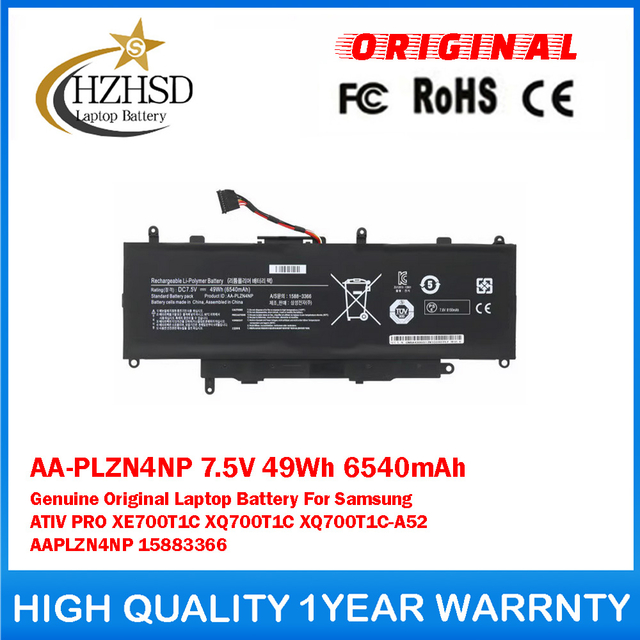 AA-PLZN4NP 7.5V 49Wh 6540mAh Genuine Original Laptop Battery For Samsung ATIV PRO XE700T1C XQ700T1C XQ700T1C-A52 AAPLZN4NP 15883366