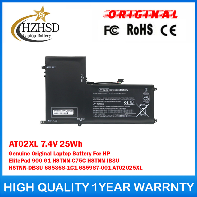 AT02XL 7.4V 25Wh Genuine Original Laptop Battery For HP ElitePad 900 G1 HSTNN-C75C HSTNN-IB3U HSTNN-DB3U 685368-1C1 685987-001 AT02025XL