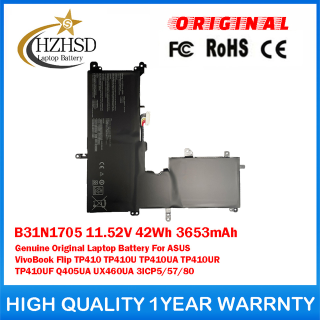 B31N1705 11.52V 42Wh 3653mAh Genuine Original Laptop Battery For ASUS VivoBook Flip TP410 TP410U TP410UA TP410UR TP410UF Q405UA UX460UA 3ICP5/57/80
