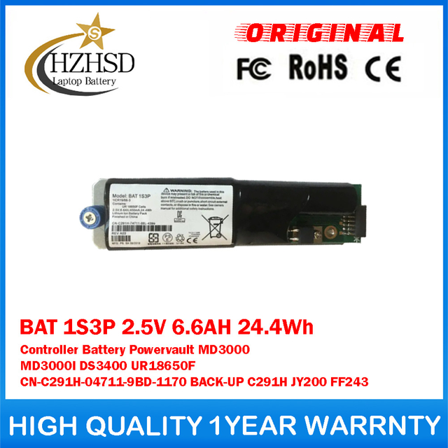 BAT 1S3P 2.5V 6.6AH 24.4Wh Controller Battery For Dell Powervault MD3000 MD3000I DS3400 UR18650F CN-C291H-04711-9BD-1170 BACK-UP C291H JY200 FF243