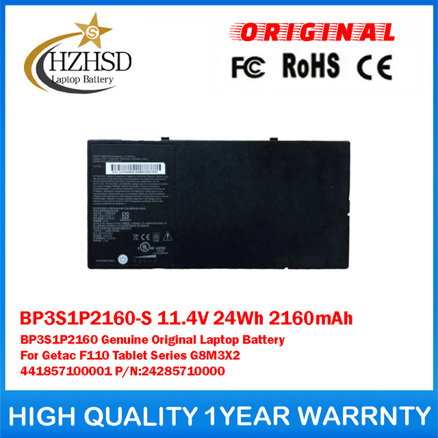 BP3S1P2160-S 11.4V 24Wh 2160mAh BP3S1P2160 Genuine Original Laptop Battery For Getac F110 Tablet Series G8M3X2 441857100001 P/N:24285710000