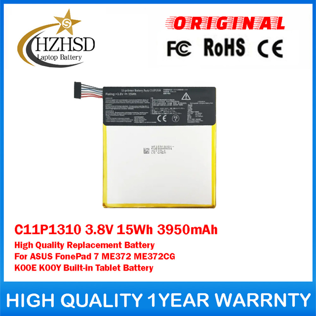 C11P1310 3.8V 15Wh 3950mAh High Quality Replacement Battery For ASUS FonePad 7 ME372 ME372CG K00E K00Y Built-in Tablet Battery