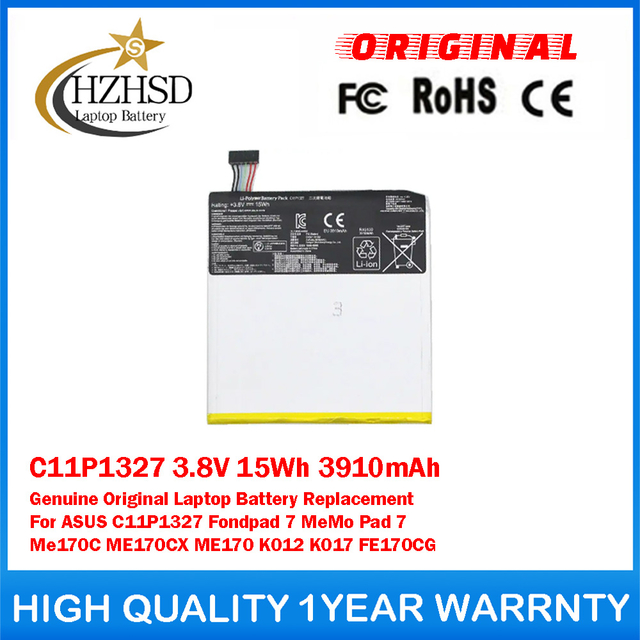 C11P1327 3.8V 15Wh 3910mAh Genuine Original Laptop Battery For ASUS C11P1327 Fondpad 7 MeMo Pad 7 Me170C ME170CX ME170 K012 K017 FE170CG