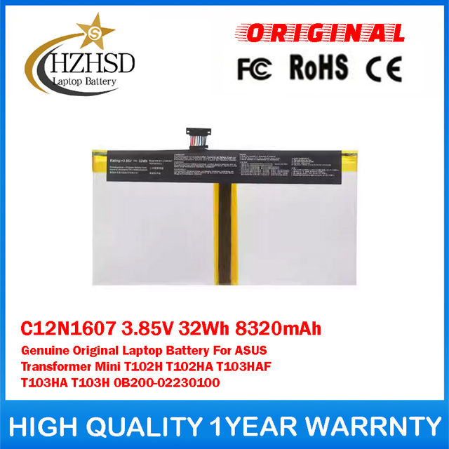 C12N1607 3.85V 32Wh 8320mAh Genuine Original Laptop Battery For ASUS Transformer Mini T102H T102HA T103HAF T103HA T103H 0B200-02230100