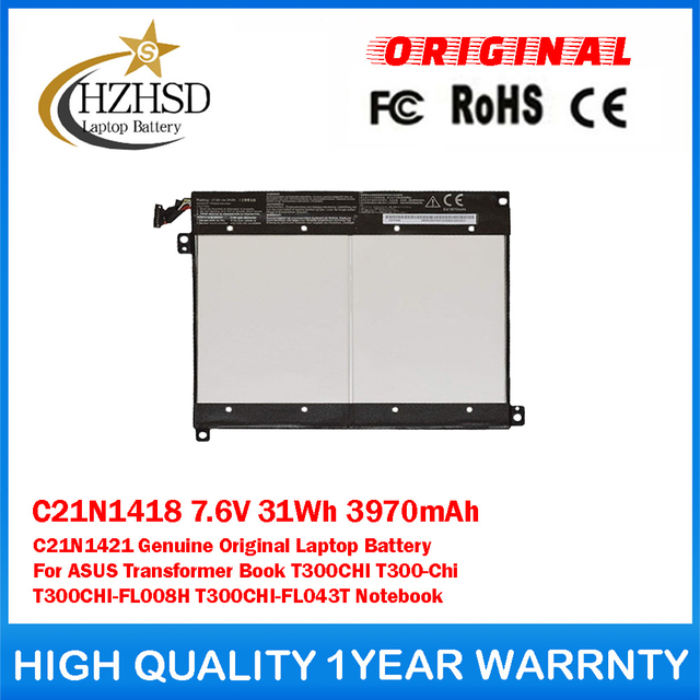 C21N1418 7.6V 31Wh 3970mAh C21N1421 Genuine Original Laptop Battery For ASUS Transformer Book T300CHI T300-Chi T300CHI-FL008H T300CHI-FL043T Notebook