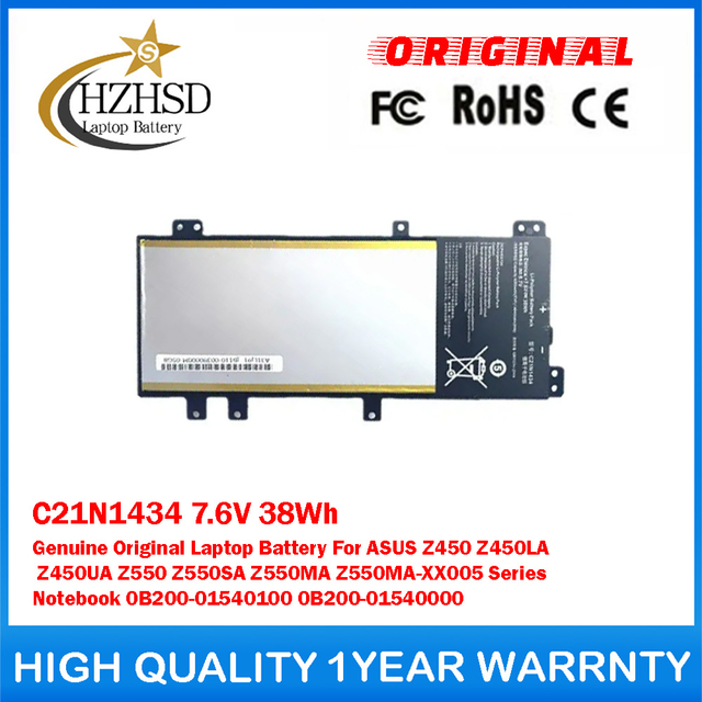 C21N1434 7.6V 38Wh Genuine Original Laptop Battery For ASUS Z450 Z450LA Z450UA Z550 Z550SA Z550MA Z550MA-XX005 Series Notebook 0B200-01540100 0B200-01540000
