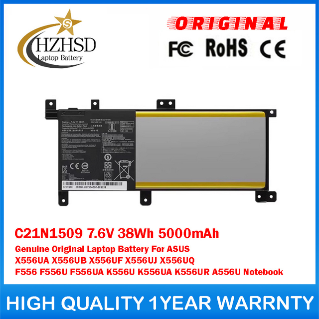 C21N1509 7.6V 38Wh 5000mAh Genuine Original Laptop Battery For ASUS X556UA X556UB X556UF X556UJ X556UQ F556 F556U F556UA K556U K556UA K556UR A556U Notebook