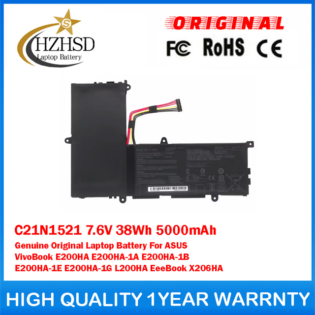 C21N1521 7.6V 38Wh 5000mAh Genuine Original Laptop Battery For ASUS VivoBook E200HA E200HA-1A E200HA-1B E200HA-1E E200HA-1G VivoBook L200HA EeeBook X206HA