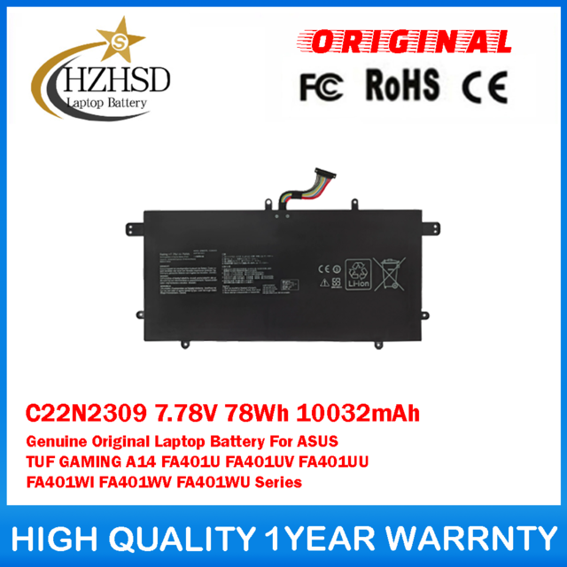 C22N2309 7.78V 78Wh 10032mAh Genuine Original Laptop Battery For ASUS TUF GAMING A14 FA401U FA401UV FA401UU FA401WI FA401WV FA401WU Series