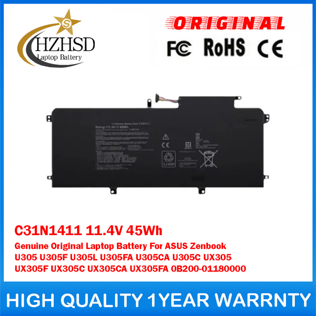 C31N1411 11.4V 45Wh Genuine Original Laptop Battery For ASUS Zenbook U305 U305F U305L U305FA U305CA U305C UX305 UX305F UX305C UX305CA UX305FA 0B200-01180000