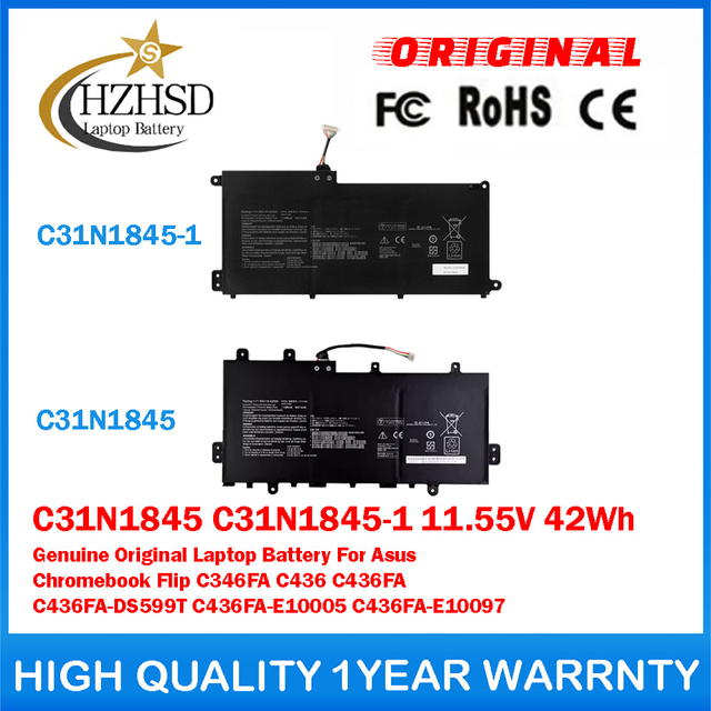 C31N1845 C31N1845-1 11.55V 42Wh 3640mAh Genuine Original Laptop Battery For Asus Chromebook Flip C346FA C436 C436FA C436FA-DS599T C436FA-E10005 C436FA-E10097