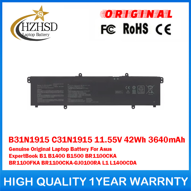 B31N1915 C31N1915 11.55V 42Wh 3640mAh Genuine Original Laptop Battery For Asus ExpertBook B1 B1400 B1500 BR1100CKA BR1100FKA BR1100CKA-GJ0100RA L1 L1400CDA