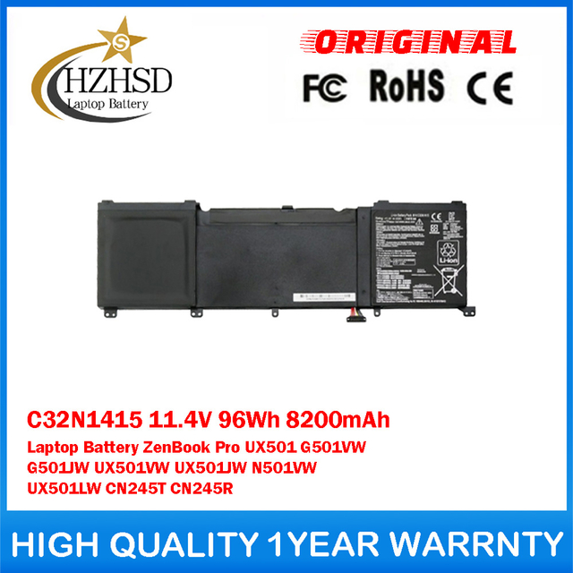 C32N1415 11.4V 96Wh 8200mAh Genuine Original Laptop Battery For ASUS ZenBook Pro UX501 G501VW G501JW UX501VW UX501JW N501VW UX501LW CN245T CN245R