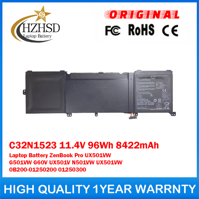 C32N1523 11.4V 96Wh 8422mAh Genuine Original Laptop Battery For ASUS ZenBook Pro UX501VW G501VW G60V UX501V N501VW UX501VW 0B200-01250200 01250300