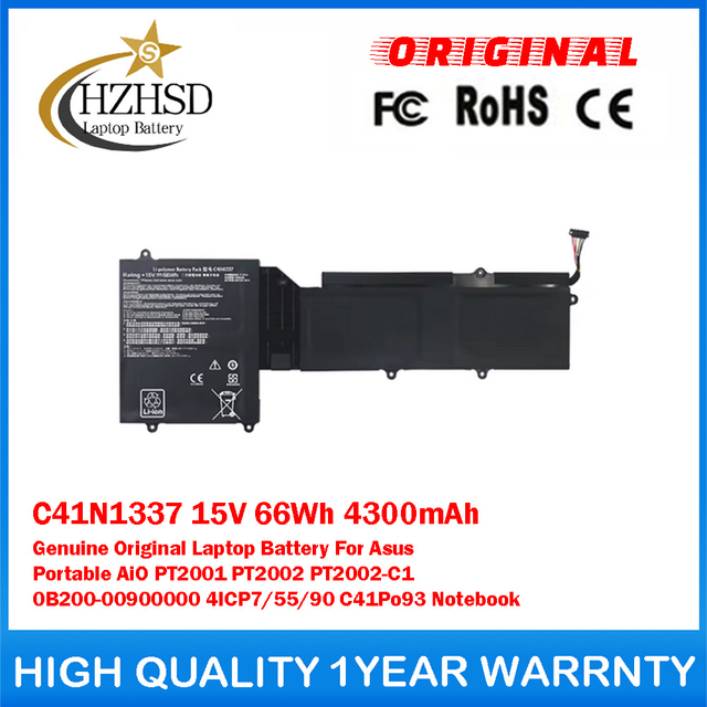 C41N1337 15V 66Wh 4300mAh Genuine Original Laptop Battery For Asus Portable AiO PT2001 PT2002 PT2002-C1 0B200-00900000 4ICP7/55/90 C41Po93 Notebook