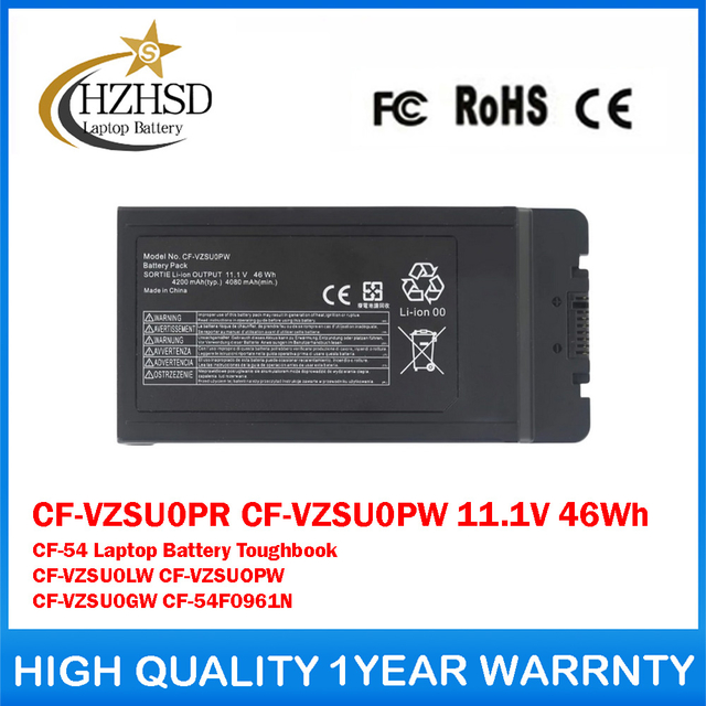 CF-VZSU0PR CF-VZSU0PW 11.1V 46Wh 4200mAh CF-54 Genuine Original Laptop Battery For Panasonic Toughbook CF-VZSU0LW CF-VZSUOPW CF-VZSU0GW CF-54F0961N