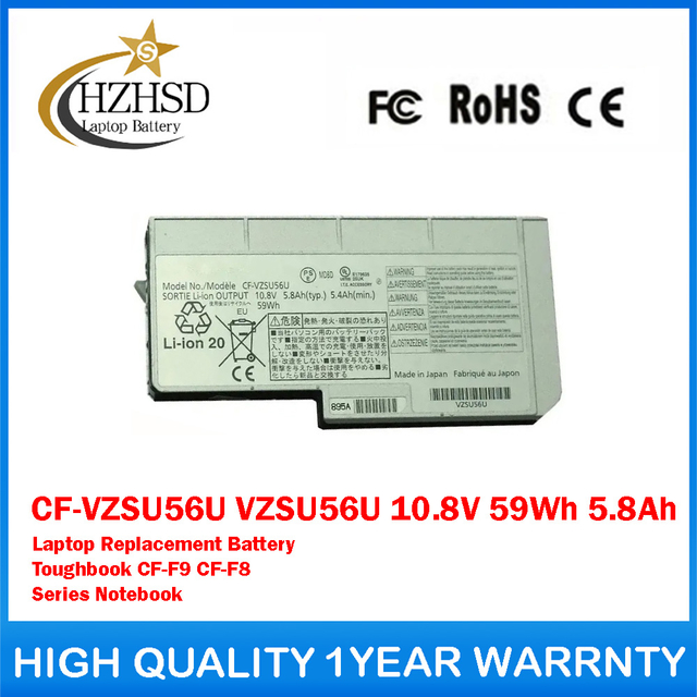CF-VZSU56U VZSU56U 10.8V 59Wh 5.8Ah Genuine Original Laptop Replacement Battery For Panasonic Toughbook CF-F9 CF-F8 Series Notebook