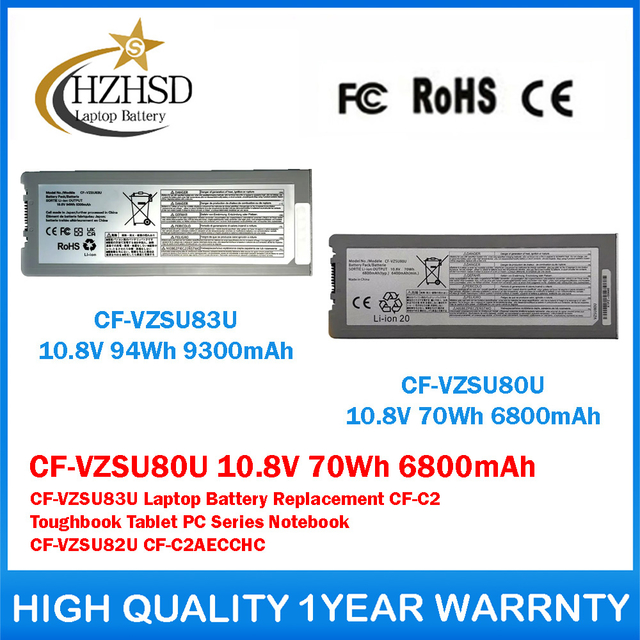 CF-VZSU80U 10.8V 70Wh 6800mAh CF-VZSU83U Genuine Original Laptop Battery Replacement For Panasonic CF-C2 Toughbook Tablet PC Series Notebook CF-VZSU82U CF-C2AECCHC