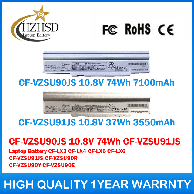 CF-VZSU90JS 10.8V 74Wh CF-VZSU91JS Genuine Original Laptop Battery For Panasonic CF-LX3 CF-LX4 CF-LX5 CF-LX6 CF-VZSU91JS CF-VZSU90R CF-VZSU90Y CF-VZSU90E