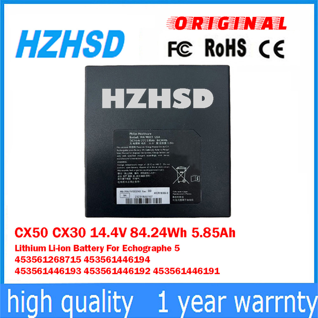 CX50 CX30 14.4V 84.24Wh 5.85Ah Lithium Li-ion Battery For Philips Echographe 5 453561268715 453561446194 453561446193 453561446192 453561446191