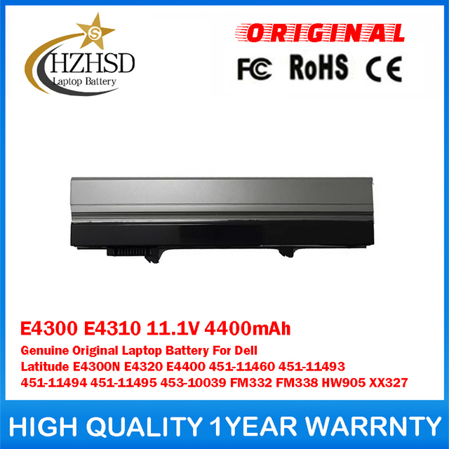 E4300 E4310 11.1V 4400mAh Genuine Original Laptop Battery For Dell Latitude E4300N E4320 E4400 451-11460 451-11493 451-11494 451-11495 453-10039 FM332 FM338 HW905 XX327