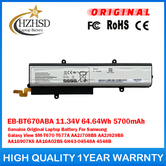 EB-BT670ABA 11.34V 64.64Wh 5700mAh Genuine Original Laptop Battery For Samsung Galaxy View Tahoe 18.4