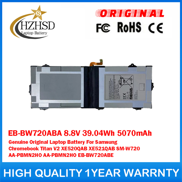 EB-BW720ABA 8.8V 39.04Wh 5070mAh Genuine Original Laptop Battery For Samsung Chromebook Titan V2 XE520QAB XE521QAB SM-W720 AA-PBMN2HO AA-PBMN2HO EB-BW720ABE