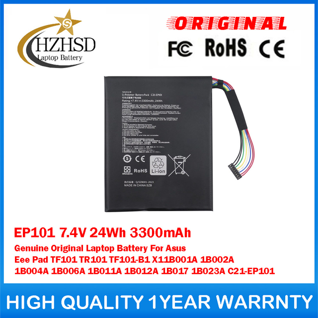EP101 7.4V 24Wh 3300mAh Genuine Original Laptop Battery For Asus Eee Pad TF101 TR101 TF101-B1 X11B001A 1B002A 1B004A 1B006A 1B011A 1B012A 1B017 1B023A C21-EP101