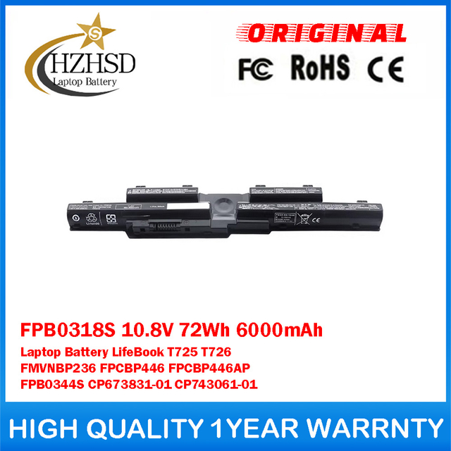 FPB0318S 10.8V 72Wh 6000mAh FPB0344S FPCBP446 Genuine Original Laptop Battery For Fujitsu LifeBook T725 T726 FMVNBP236 FPCBP446AP CP673831-01 CP743061-01