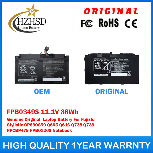 FPB0349S 11.1V 38Wh Genuine Original  Laptop Battery For Fujistu Stylistic CP690859 Q665 Q616 Q738 Q739 FPCBP479 FPB0326S Notebook
