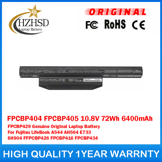 FPCBP404 FPCBP405 10.8V 72Wh 6400mAh FPCBP429 Genuine Original Laptop Battery For Fujitsu LifeBook A544 AH564 E733 SH904 FFPCBP426 FPCBP416 FPCBP434